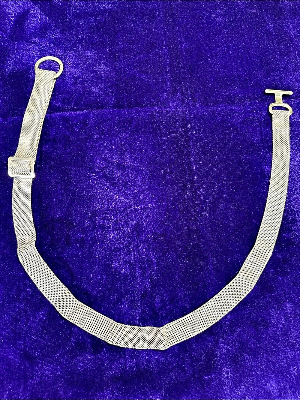 Vintage Silver Mesh Chain T-bar toggle clasp chainmesh belt Like New